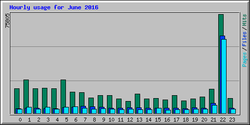 Hourly usage for June 2016