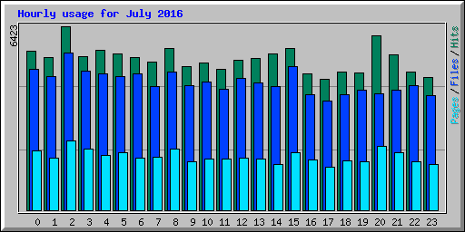 Hourly usage for July 2016