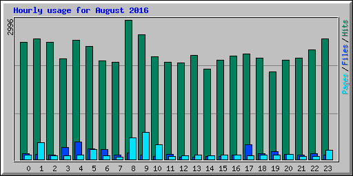 Hourly usage for August 2016